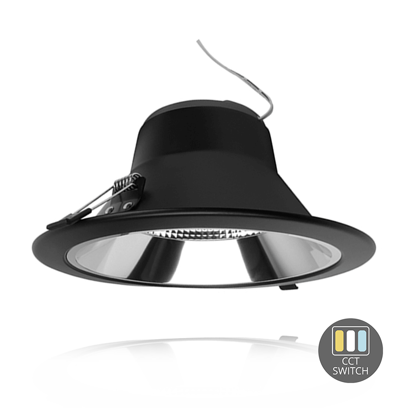 LED Downlight Reflector - Tri Color - 20 Watt - Zaagmaat Ø195MM - Ø227MM - Zwart - Outledtl.nl